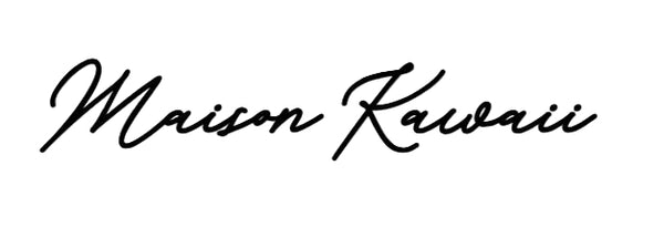 Maison Kawaii logo in black cursive on a white background